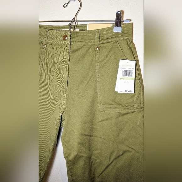 MICHAEL Kors High-rise straight ankle pants in Smoky Olive - Picture 2 of 7